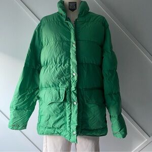 Vintage Woolrich Goose Down Green Puffer Jacket |Retro College Varsity| Approx L